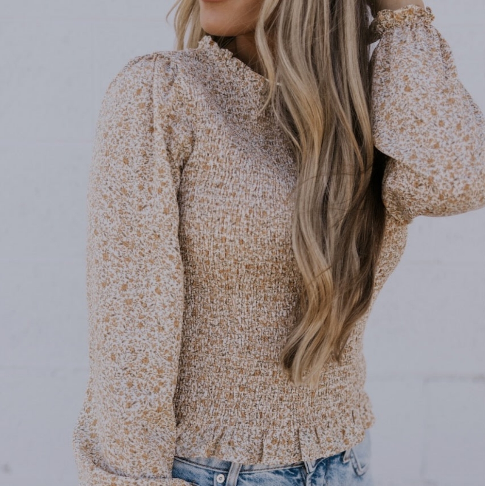 Floral Ruched Blouse // S